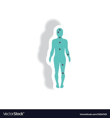 Stylish icon in paper sticker style Ebola symptoms vector image