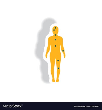 Stylish icon in paper sticker style ebola symptoms vector image