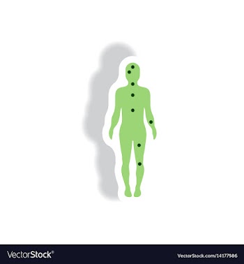 Stylish icon in paper sticker style ebola symptoms vector image