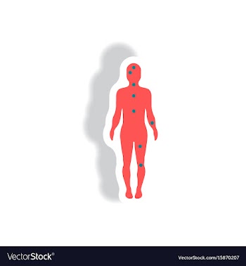 Stylish icon in paper sticker style ebola symptoms vector image