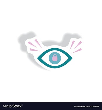 Stylish icon in paper sticker style eye problems vector image