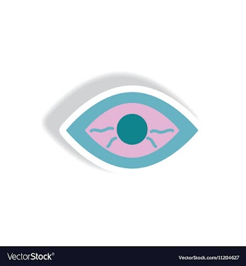 Stylish icon in paper sticker style eye problems vector image