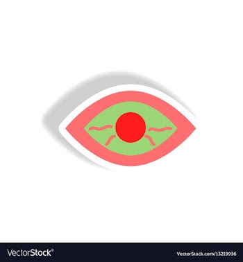 Stylish icon in paper sticker style eye problems vector image