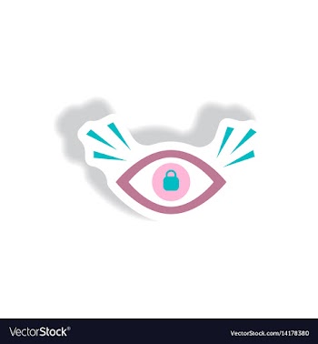 Stylish icon in paper sticker style eye problems vector image