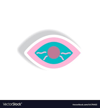 Stylish icon in paper sticker style eye problems vector image