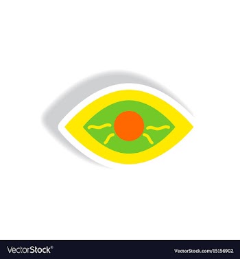 Stylish icon in paper sticker style eye problems vector image