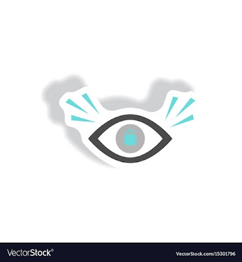Stylish icon in paper sticker style eye problems vector image