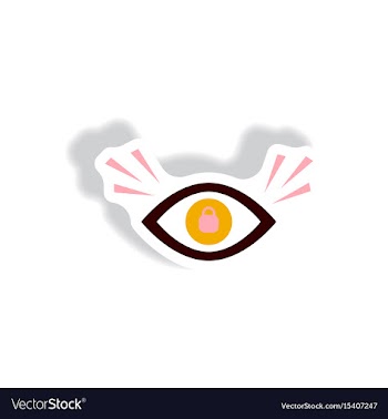 Stylish icon in paper sticker style eye problems vector image