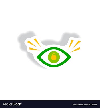 Stylish icon in paper sticker style eye problems vector image