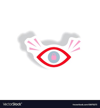 Stylish icon in paper sticker style eye problems vector image
