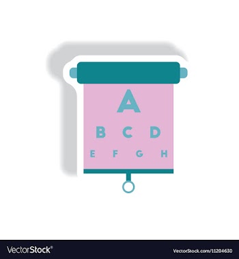 Stylish icon in paper sticker style eyesight check vector image
