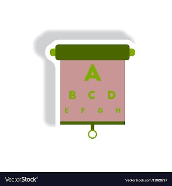 Stylish icon in paper sticker style eyesight check vector image
