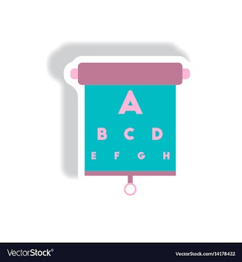 Stylish icon in paper sticker style eyesight check vector image