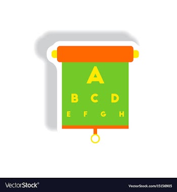 Stylish icon in paper sticker style eyesight check vector image