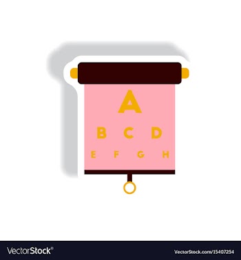 Stylish icon in paper sticker style eyesight check vector image