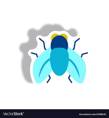 Stylish icon in paper sticker style fly insect vector image
