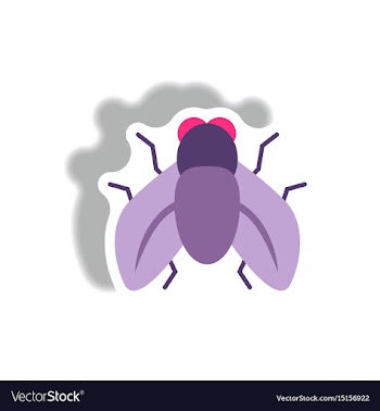 Stylish icon in paper sticker style fly insect vector image