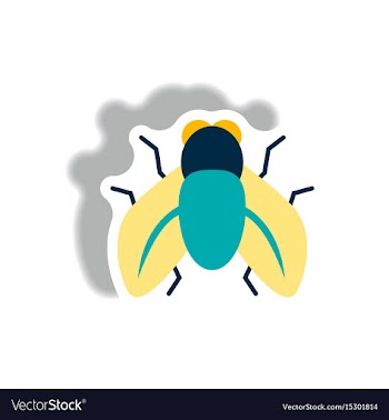 Stylish icon in paper sticker style fly insect vector image