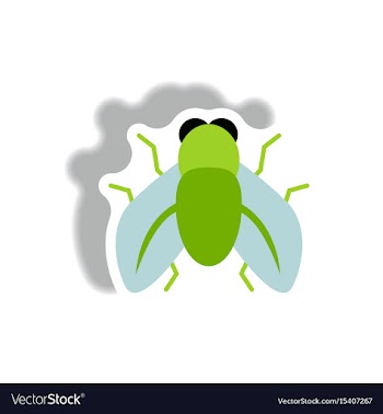 Stylish icon in paper sticker style fly insect vector image