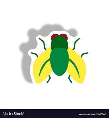 Stylish icon in paper sticker style fly insect vector image