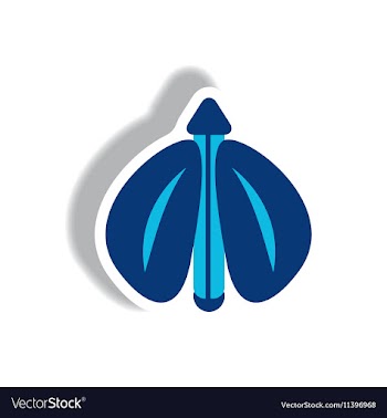 Stylish icon in paper sticker style flying beetle vector image