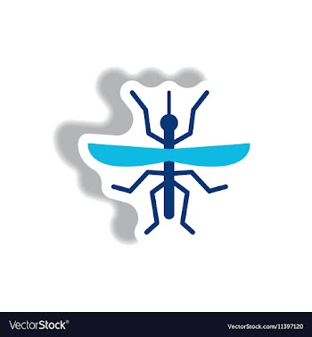 Stylish icon in paper sticker style flying beetle vector image