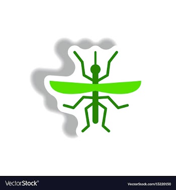 Stylish icon in paper sticker style flying beetle vector image