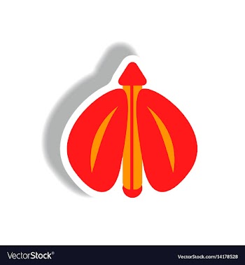 Stylish icon in paper sticker style flying beetle vector image