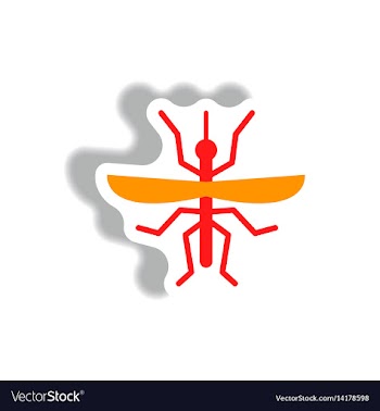 Stylish icon in paper sticker style flying beetle vector image