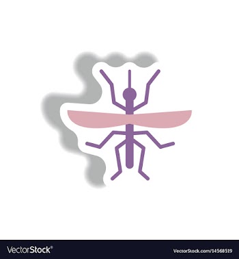 Stylish icon in paper sticker style flying beetle vector image