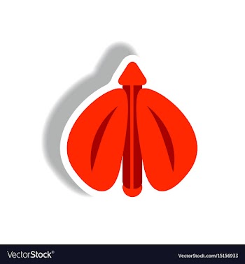 Stylish icon in paper sticker style flying beetle vector image