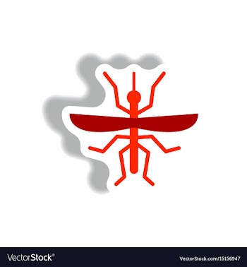 Stylish icon in paper sticker style flying beetle vector image