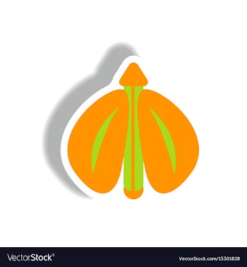 Stylish icon in paper sticker style flying beetle vector image