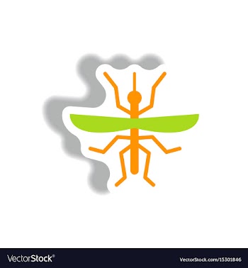 Stylish icon in paper sticker style flying beetle vector image