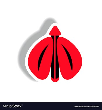 Stylish icon in paper sticker style flying beetle vector image