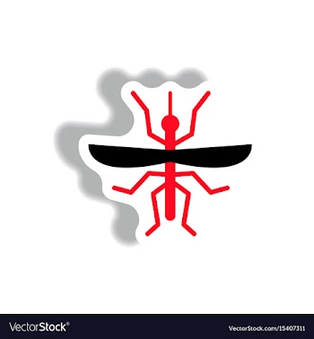 Stylish icon in paper sticker style flying beetle vector image