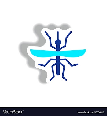 Stylish icon in paper sticker style flying beetle vector image