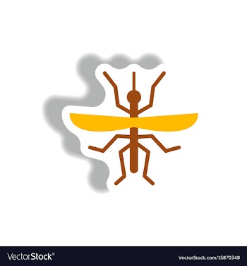 Stylish icon in paper sticker style flying beetle vector image