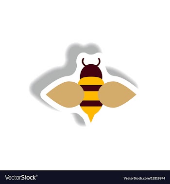 Stylish icon in paper sticker style honey bee vector image