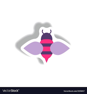 Stylish icon in paper sticker style honey bee vector image