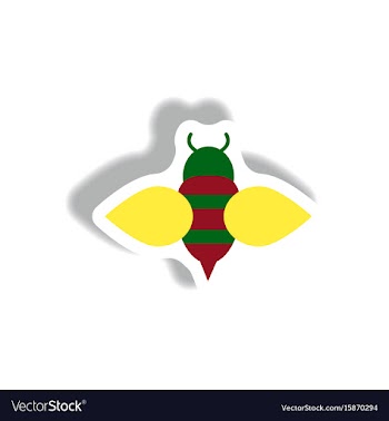 Stylish icon in paper sticker style honey bee vector image