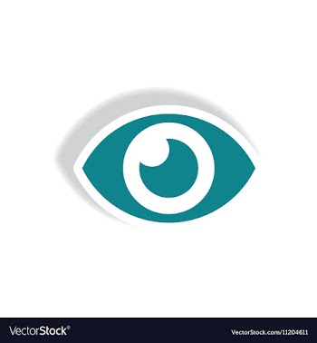 Stylish icon in paper sticker style human eye vector image