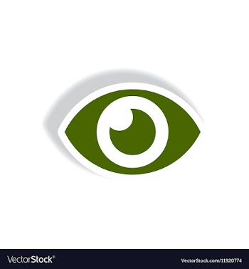 Stylish icon in paper sticker style human eye vector image