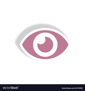 Stylish icon in paper sticker style human eye vector image