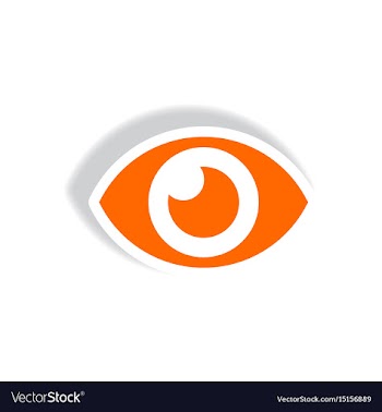 Stylish icon in paper sticker style human eye vector image