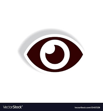 Stylish icon in paper sticker style human eye vector image