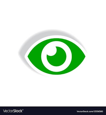 Stylish icon in paper sticker style human eye vector image