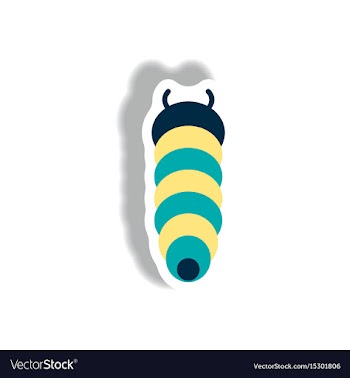 Stylish icon in paper sticker style insect vector image