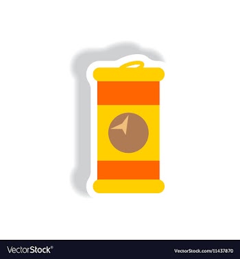 Stylish icon in paper sticker style iron barrel vector image