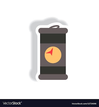 Stylish icon in paper sticker style iron barrel vector image